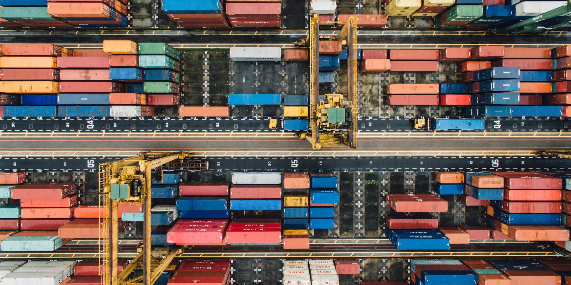 Container terminal seen from above